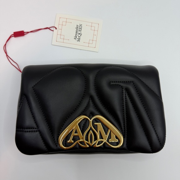 NWT Alexander McQueen Black Mini Bag with Gold Chain - Picture 5 of 8